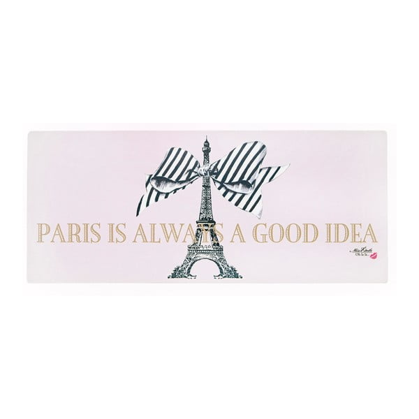 Placă de metal decorative Miss Étoile Paris Rose, 13 x 30 cm