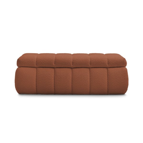 Bancă cărămizie cu tapițerie din țesătură bouclé Mont Blanc – Bobochic Paris-image-2