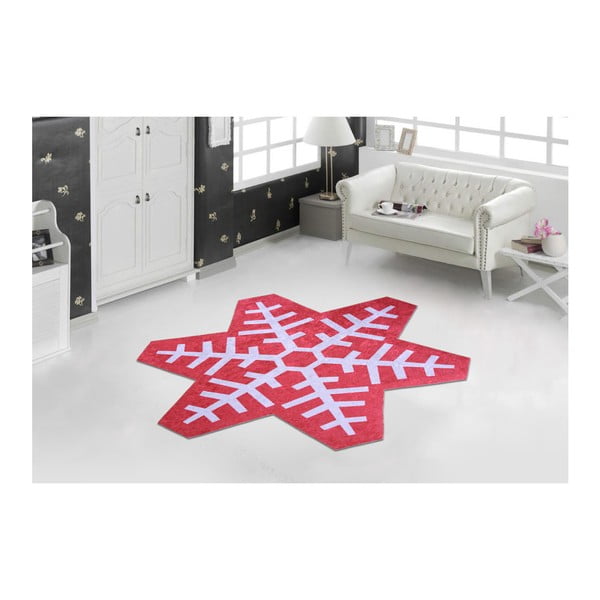 Covor Vitaus Snowflake Special, 100 x 100 cm, roșu-alb
