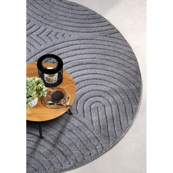 Covor gri antracit rotund ø 200 cm Panglao New York Anthracite – Elle Decoration-image-2