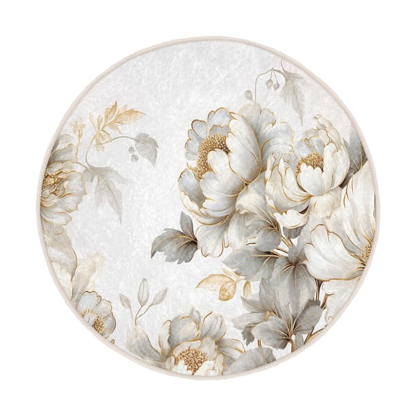 Covor gri deschis/bej lavabil rotund ø 80 cm Soft and Gentle – Mila Home