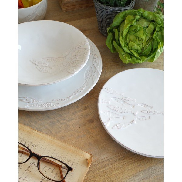 Set 12 farfurii Orchidea Milano White Fish-image-1