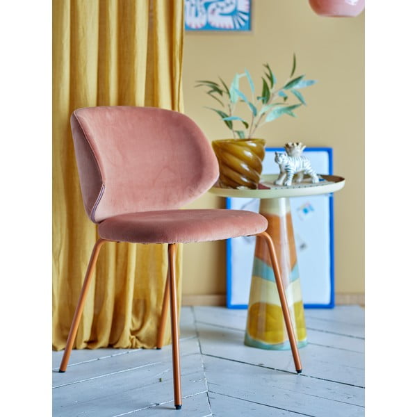 Scaune de dining portocalii 2 buc. din catifea Ponte – Bloomingville-image-1