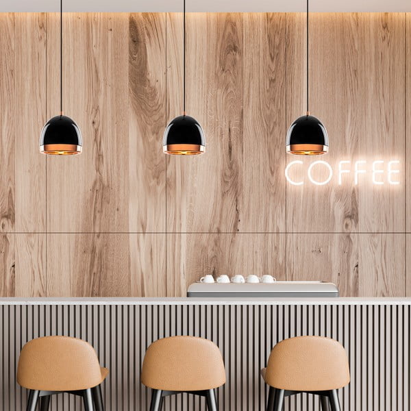 Lustră neagră/aurie cu abajur din metal ø 17 cm Mugo – Opviq lights-image-4