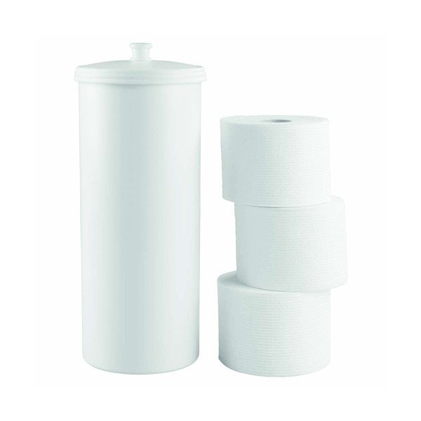 Suport cu capac pentru hârtie igienică InterDesign Ken, alb-image-3