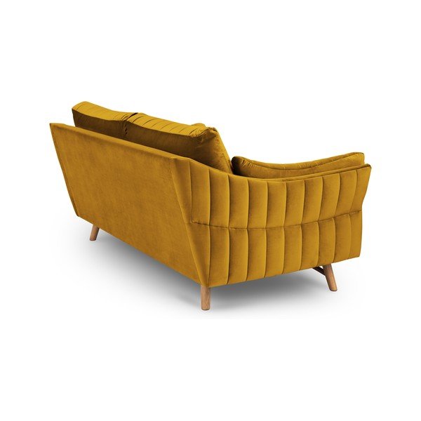 Canapea cu tapițerie de catifea Interieur 86 Elysée, 174 cm, galben-image-3