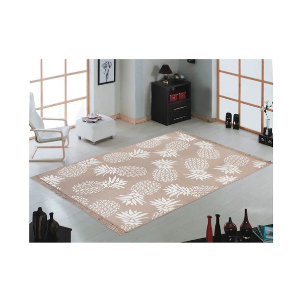 Covor reversibil Pineapple, 120 x 180 cm, bej-alb-image-4