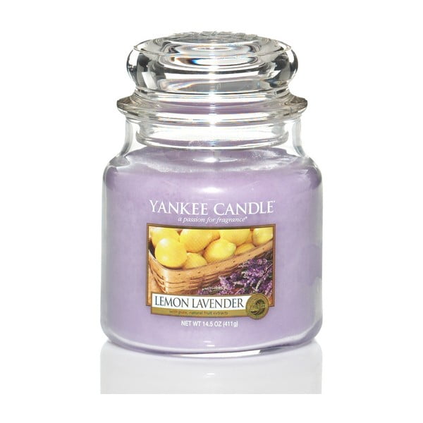 Lumânare parfumată Yankee Candle Lemon Lavander, timp de ardere 65 - 90 ore