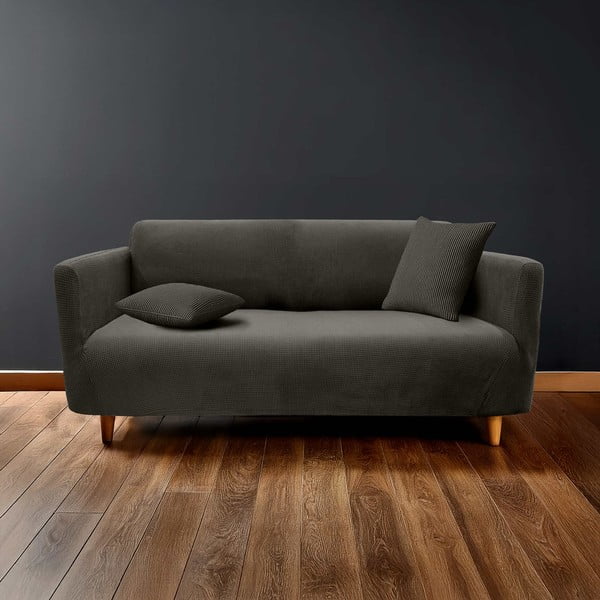 Husă gri antracit elastică pentru canapea cu 3 locuri Sacha – douceur d'intérieur