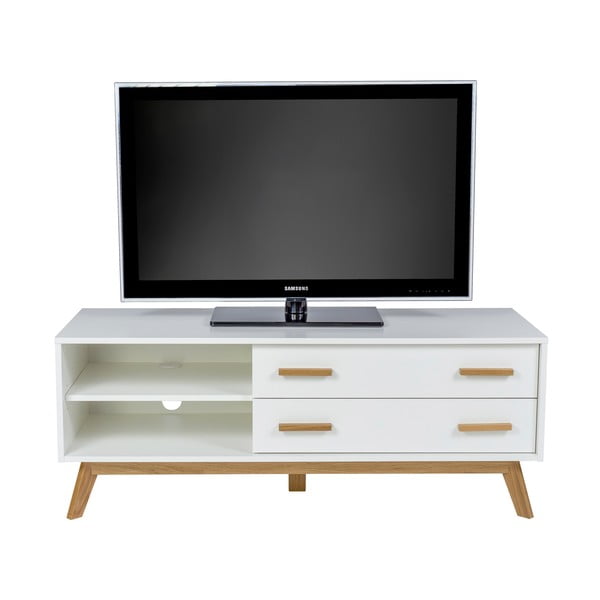 Comodă TV albă 130x50 cm Kensal – Woodman-image-4