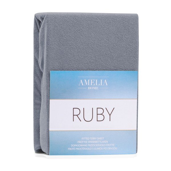 Cearceaf elastic AmeliaHome Ruby, 200 x 120-140 cm, gri închis-image-2