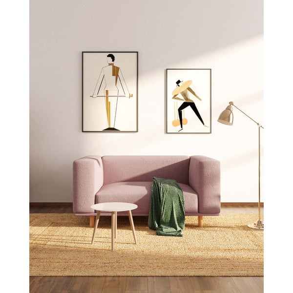 Fotoliu de relaxare roz cu tapițerie  bouclé Kukumo – Ame Yens-image-1