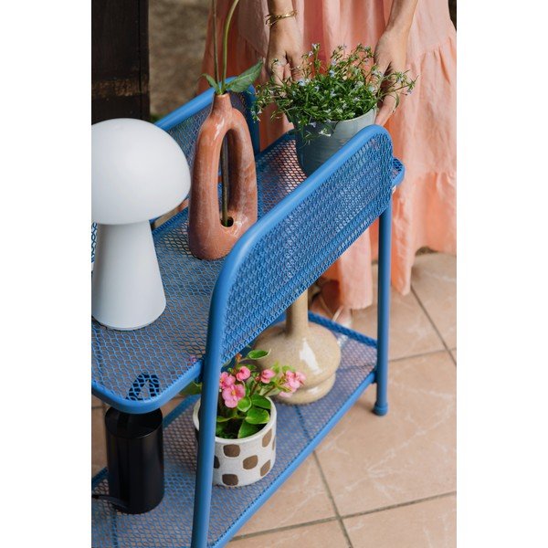 Măsuță auxiliară metalică pentru balcon, înălțime 70 cm, albastru MWH - Garden Pleasure-image-1