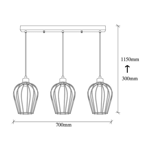 Lustră de 3 becuri Opviq lights Tel Long, negru-image-3