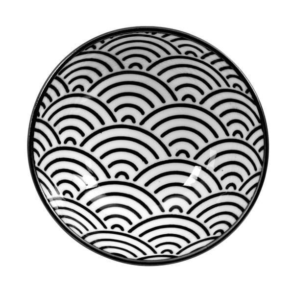 Farfurie Tokyo Design Studio Nippon Wave, ø 9,5 cm, alb-negru