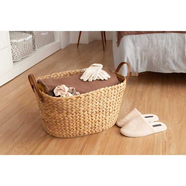 Coș de rufe în culoare naturală din iarbă-de-mare 100 l Belize – Compactor-image-2