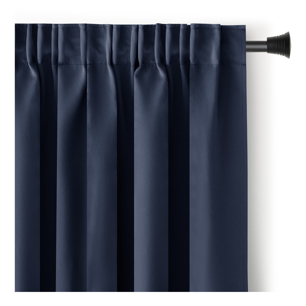 Draperie albastru-închis blackout/termoizolantă 140x270 cm Pleat – Restilo