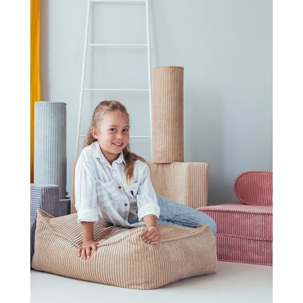 Pernă decorativă pentru copii verde-mentă cu tapițerie din catifea reiată Roll – Wigiwama-image-1