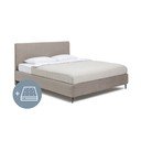 Pat dublu tapițat taupe cu saltea / somieră 160x200 cm Noira Slim - Bonami Selection