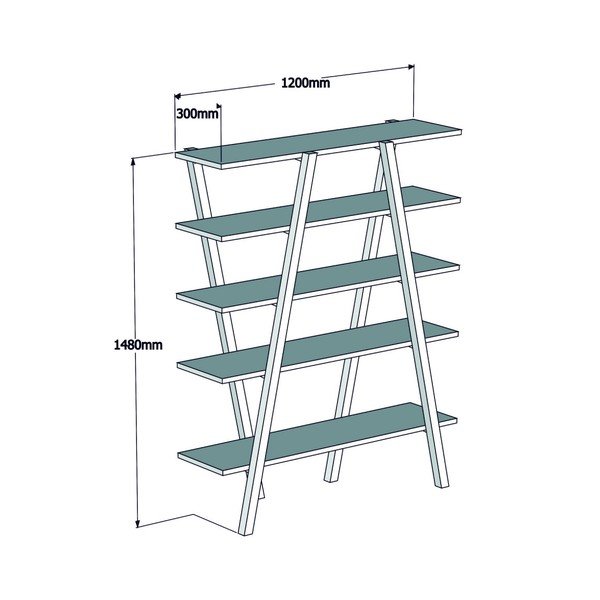 Bibliotecă din lemn de pin Perla Walnut, 148 x 120 cm-image-2