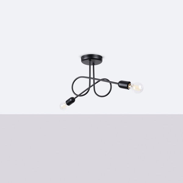 Plafonieră neagră 18x57 cm Opulent – Sollux-image-2