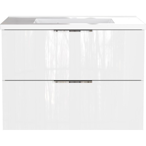 Dulap sub chiuvetă alb suspendat cu aspect lucios 81x61 cm Celano – Germania-image-2