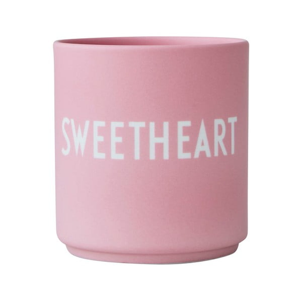Cană din porțelan Design Letters Sweetheart, 300 ml, roz