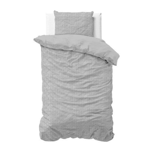 Lenjerie de pat din bumbac Sleeptime, 140 x 220 cm, gri 