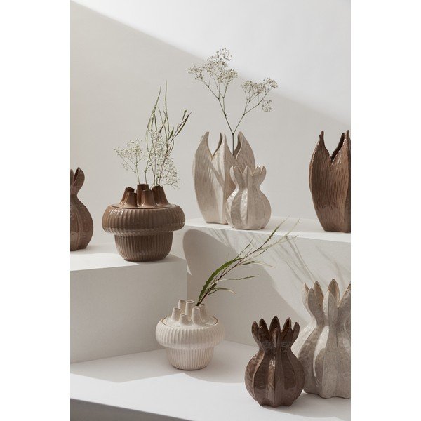 Vază taupe din gresie (înălțime 25,5 cm) Olyssia – Bizzotto-image-1