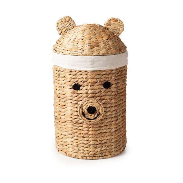 Coș de jucării pentru copii în culoare naturală din zambilă de apă ø 30x56 cm Bear – Compactor