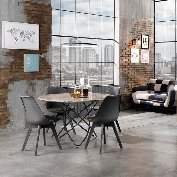 Set 4 scaune dining Tomasucci Kiki Evo, gri-image-1
