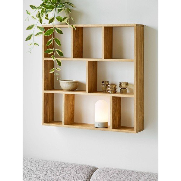 Veioză albă/taupe din metal cu abajur din plastic (înălțime 18 cm) Ashford – House Nordic-image-1