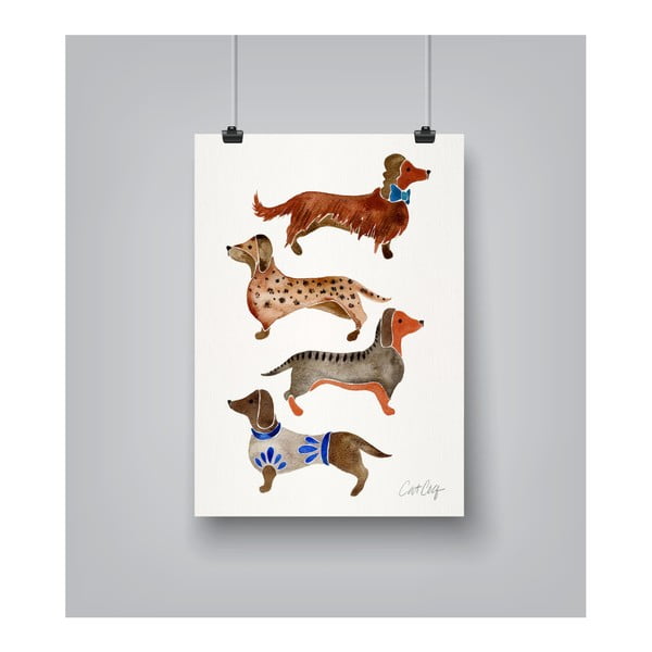 Poster Americanflat Americanflat Dachshunds, 30 x 42 cm