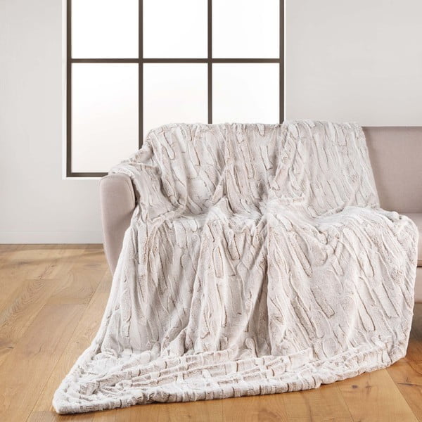 Pătură bej din micropluș/cocolino 180x220 cm Lynx – douceur d'intérieur-image-1