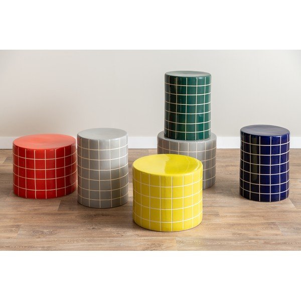 Măsuță auxiliară rotundă din ceramică ø 33 cm Retro Tiles – Leitmotiv-image-3