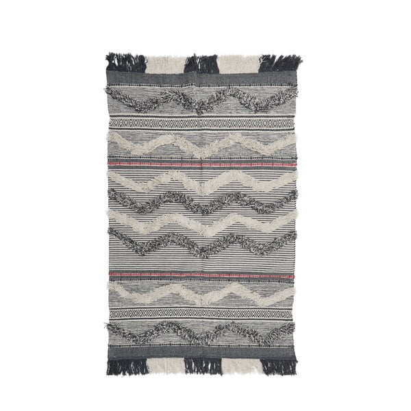 Covor din bumbac InArt Tribal, 120 x 180 cm, gri