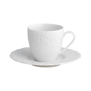 Ceașcă cu farfurioară pentru cafea Brandani Gran Gala, alb