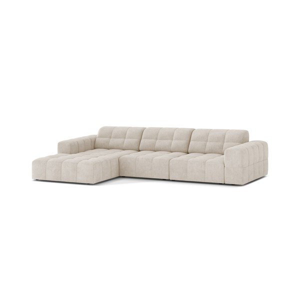 Colțar crem cu tapițerie din chenille (cu colț pe partea stângă/cu șezlong) Chicago – Cosmopolitan Design-image-1