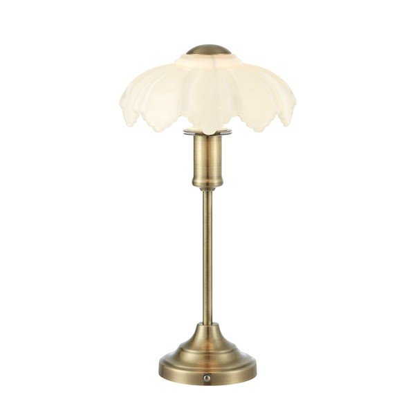 Veioză albă/alămie cu intensitate reglabilă/portabilă din sticlă (înălțime 35 cm) Kurage – Markslöjd
