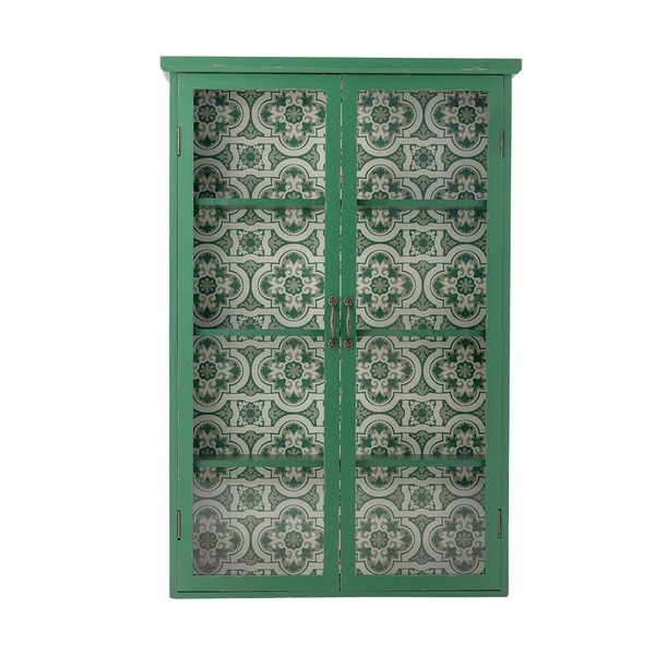 Vitrină verde din lemn de brad suspendată 81x122x22 cm Hazem – Bloomingville