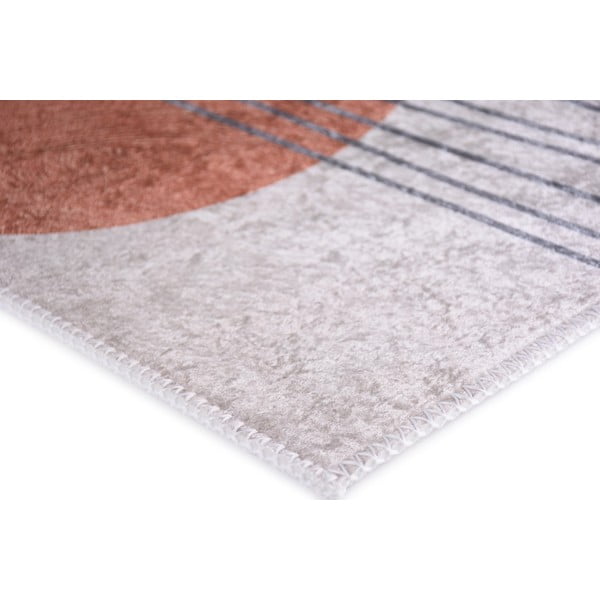 Covor tip traversă portocaliu-crem lavabil 80x200 cm – Vitaus-image-2