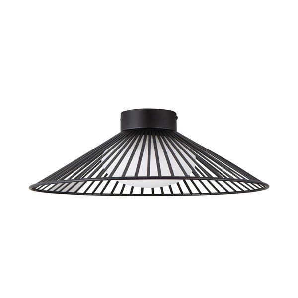 Plafonieră negru-mat LED din metal cu abajur din sticlă Brume – Nova Luce