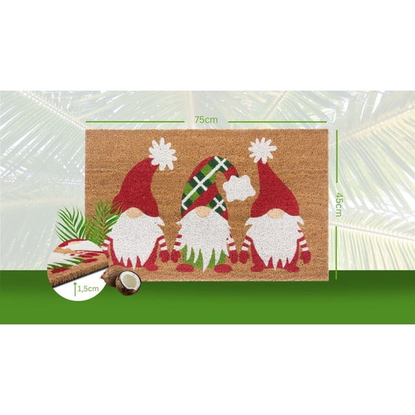 Covoraș de intrare din fibre de nucă de cocos 45x75 cm  cu model de Crăciun – Hanse Home-image-4