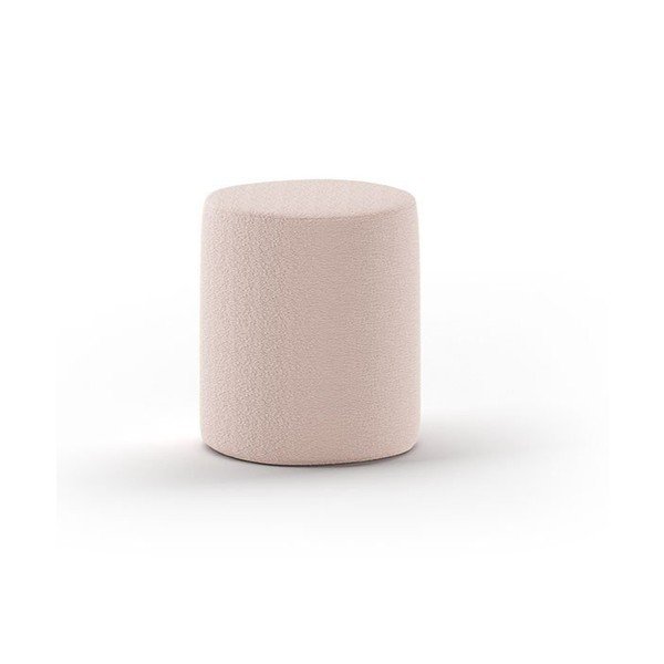 Puf de copii roz deschis cu tapițerie din stofă bouclé MOON – Vipack