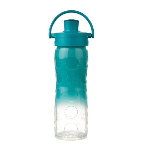 Sticlă de voiaj, din sticlă cu protecție din silicon, Lifefactory Ultramarine Ombre Activ Premium, 475 ml