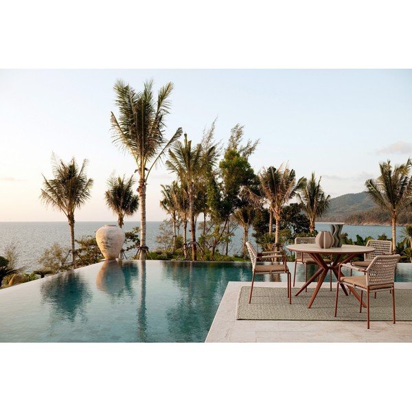 Masă  de grădină rotundă cu blat din piatră ø 120 cm Cabas – Bizzotto-image-1