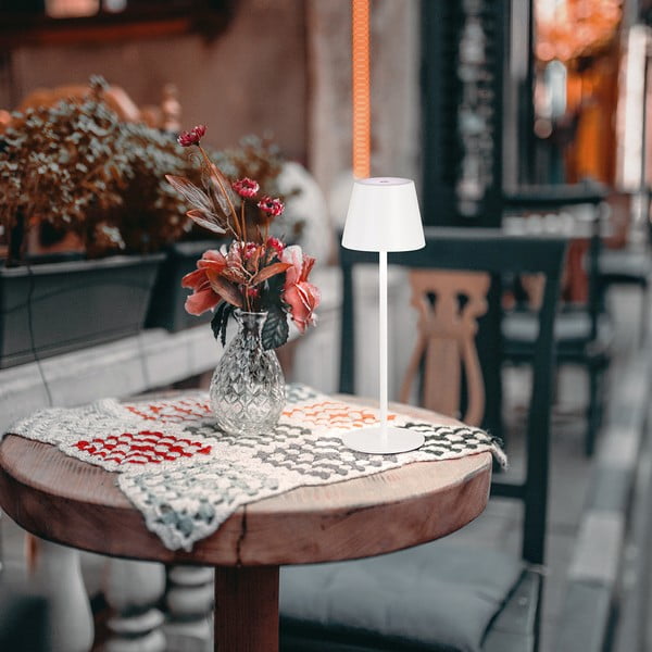 Veioză albă LED cu abajur din metal (înălțime 36,5 cm) Viletto – Fischer & Honsel-image-2