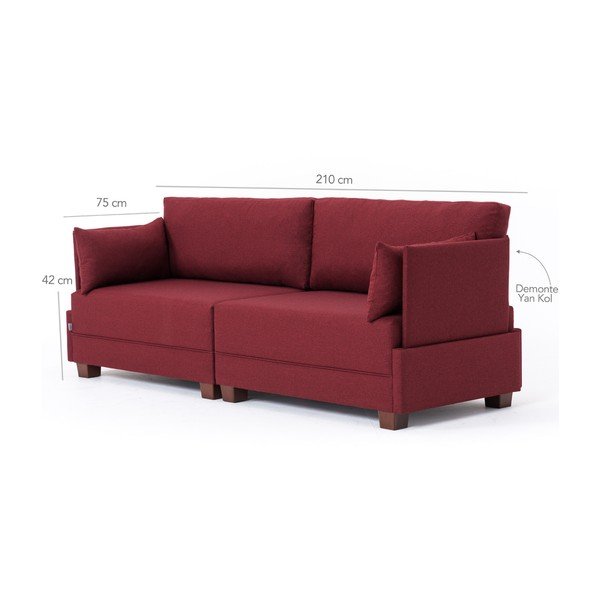 Canapea Balcab Home Lucy, bordeaux-image-3