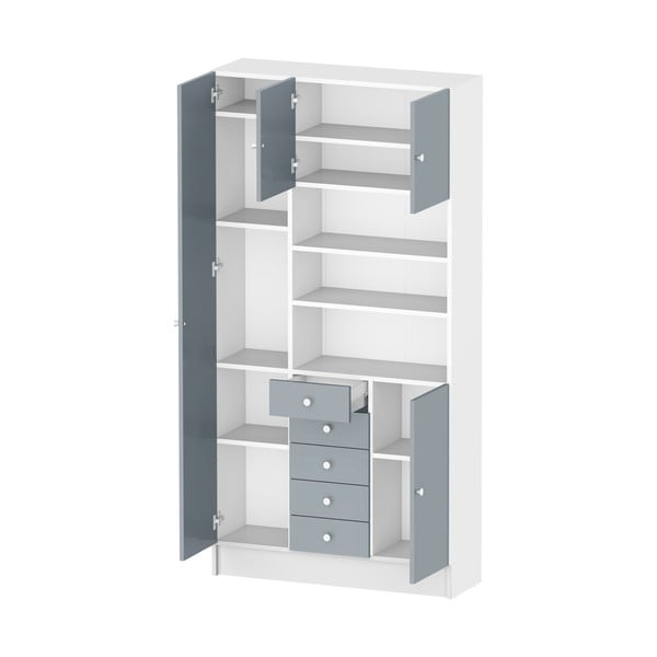 Dulap de baie alb-gri 90x182 cm Combi – TemaHome-image-3