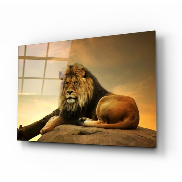 Tablou din sticlă Insigne Lion, 110 x 70 cm